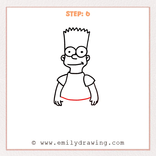 how to draw a bart simpson - Step 6